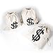 PAUBOLI Dollar Sign $ Money Bag 8 x 10 Inches (3pcs/Pkg) Canvas Drawstring Bag Bank Robber Bag Bag
