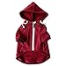 Adventure Zip Up Maroon Red Dog Hoodie with Hook & Loop Pockets and Adjustable Drawstring Hood - Available in Extra Small to Extra Large. Comfortable & Versatile Dog Hoodies by Ellie (L)