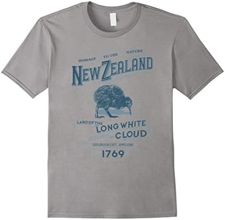 Mens new zealand kiwi land of the long white cloud t-shirt 2XL Slate