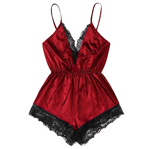One Piece Lingerie for Women Dress Lace Sleepwear Cotton Fashion Sexy Girl V-Neck Splice Bodysuit Bodydoll
