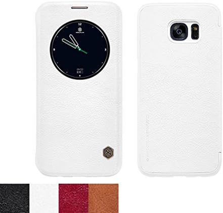Window View Auto Wake/Sleep Flip Case for Samsung S7 Edge(5.5") by Synthetic Leather Hard PC Inner Shell Combination Hybrid Folio Case - White[Nillkin]