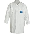 DuPont Tyvek 400 TY212S Disposable Lab Coat with Open Cuff, White, Large (Pack of 30)