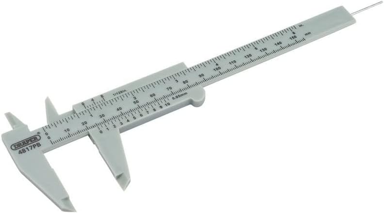 Draper Vernier Caliper Gauge 0-150mm 0-6in Plastic Three Way Measurement