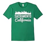 Mens Sacramento California Skyline T-Shirt 3XL Kelly Green