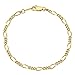 3mm 24K Yellow Gold Plated Figaro Bracelet, 7
