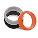 CAJJ Mens Silicone Wedding Ring - 3 Rings Pack - Black, Hazard Orange, Army Green, Cool Grey