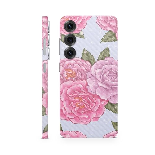 Carbon Fiber Phone Skin Compatible with Samsung Galaxy S25+ - Wallpaper Rose -…