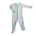baby deedee Sleepsie Quilted Footie, Heather Gray/Teal, 12-18 Months