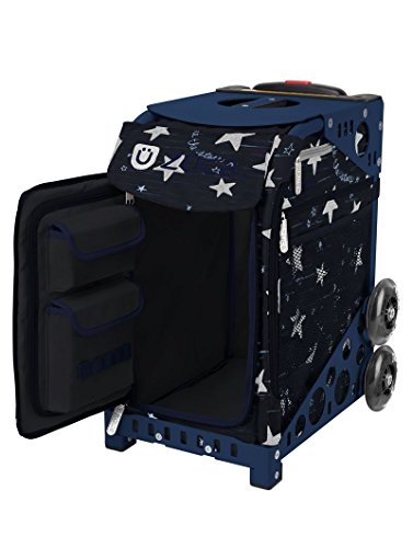 Zuca Shine like the Stars Sport Insert Bag and Navy Frame with Flashing Wheels