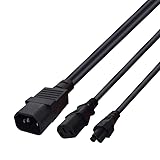 Strhowill IEC 320 C14 to C13+C5 Y Split Short Power