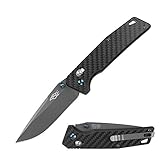 Firebird Folding Knife F7603-CF by Ganzo Pocket Folding Hunting Knife Carbon Fiber Handle SS Blade with Ball Bearing Pivot