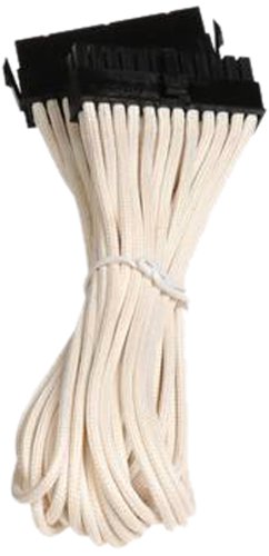 BitFenix Alchemy Multisleeve 24-Pin 30cm ATX Extension Cable - White Sleeve/Black Connector (BFA-MSC-24ATX45WK-RP)