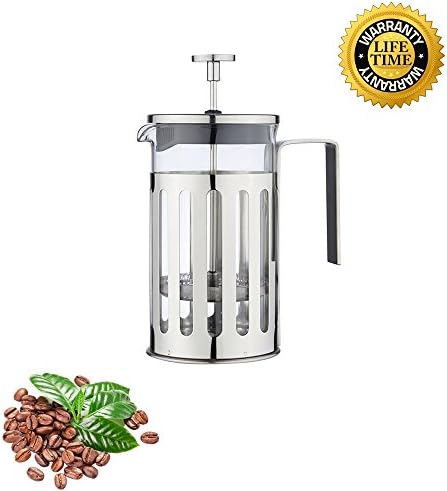 French Press Coffee &amp; Tea Maker With Reusable Stainless Steel Filter &amp; Heat Proof - Great for Home/office/travel(20oz/600ml )