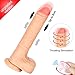 Realistic Dildo Thrusting G spot Remote Control Vibrator with Strong Suction Cup for Hand-Free Sex, Loverbeby Silicone Vibrant Penis Rechargeable Waterproof Anal Vibrating Membrum for Women and Men