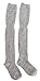 STYLEGAGA Winter Slouch Top Over The Knee High Knit Boot Socks (One Size:XS to M, Slouch Top_Gray)