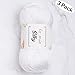 3 Skein La Mia Silky%100 Microfiber Acrylic, Total 10.5 oz Each 3.52 oz (110g) / 328 Yrds (300m), Fine, Sport, Baby Yarn, White - L001