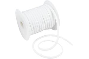 BENECREAT 21 Yards Elastic Cord, 5mm White Stretchy String for Hair Ties, Headbands, Polyester Elastic Cord for Sewing, Craft