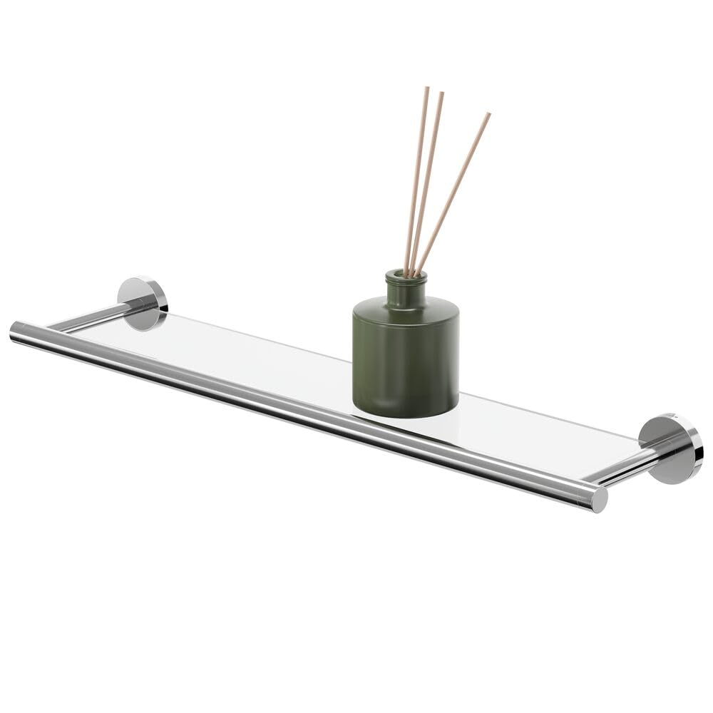 Tiger Boston Shelf, Stainless Steel Polished, Glass, 58.1 x 5 x 13 cm