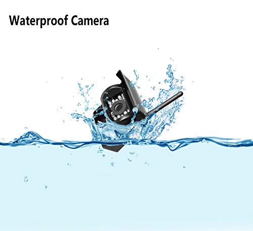 WHOLEV Wireless Vehicle Backup Camera and Monitor System Kit Rear View Camera Support Night Vision IP67 Waterproof & 7" Monitor for Rv/Truck/Trailer/Bus/Pickup/Van - Thumbnail 3