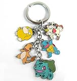 Pokemon Bulbasaur, Charmander, Squirtle Metal Charm Keychain