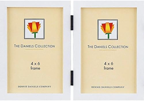The Original DANIELS W41 Square Corner GALLERY WOODS classic white-stain wood hinged by Dennis Daniels® - 4x6