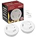 2 Pack 9V Battery Operated Smoke Detector and Fire Alarm with Photoelectric Sensor,Easy to Install with Test Button