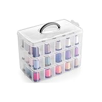 Bins & Things Stackable Storage Container with 30 Adjustable Compartments, Clear, X-Large