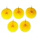 Amscan Pretty and Fun Hanging Round Mini Fan Party Decoration, Sunshine Yellow, Paper, 6