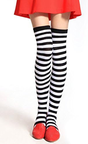 Mystylees Womens Many Colors Wide Stripes Stockings Over Knee High Striped Socks