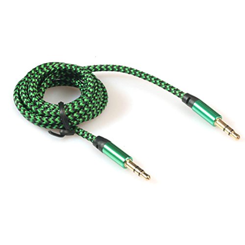 Dreamyth 1pc 3.5mm Stereo Car Auxiliary Audio Cable Male To Male for Smart Phone (Green)