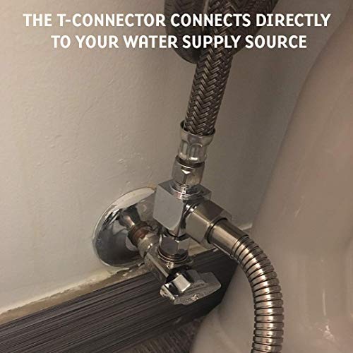 Purrfectzone Handheld Bidet Sprayer for One Piece Skirted Toilet, Stainless Steel Baby Cloth Diaper Sprayer for Skirted Toilet (Brushed Nickel, One Piece Toilet) - Thumbnail 3