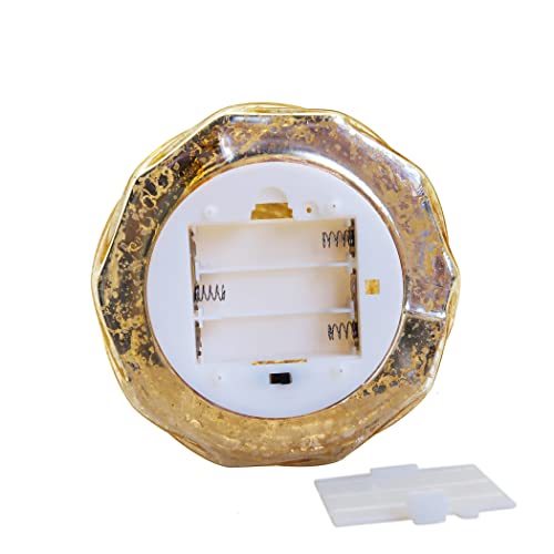 Glasburg Lighted Mercury Glass Christmas Tree Figurine with Timer