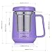 Tealyra - Peak Ceramic Purple Tea Cup Infuser - 19-ounce - Large Mug with Lid and Stainless Steel Infuser - Tea-For-One Perfect Set for Office and Home Uses - 580 milliliter