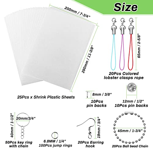 Shrinky Dink Keychain kit, Cridoz Shrinky Dink Kit Including 25 Sheets