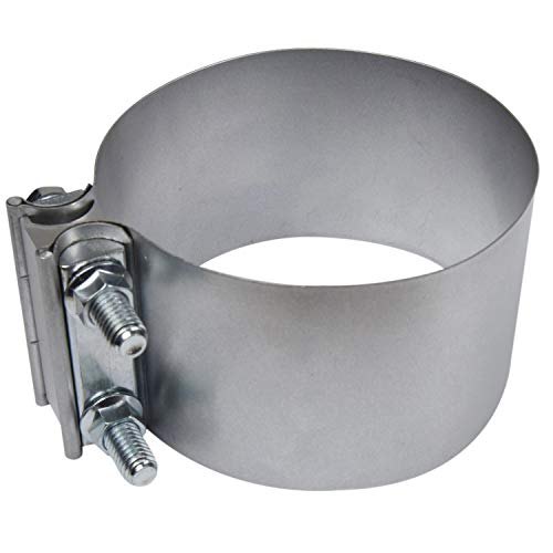 Roadformer 4" Butt Joint Exhaust Clamp - Aluminized Steel for 4 inch OD exhaust pipes, muffler ends and exhaust system connection with leakage free (2 Pack) - Thumbnail 2