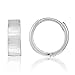 Ritastephens | Sterling Silver | Square | Edge | Shiny | Huggie Hoop | Earrings | 3.8x11 Mm