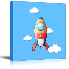 Square Canvas Wall Art - Little Rocket - Kid