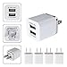 Wall Charger, 3-Pack USB 2.1AMP Universal Power Home Travel Wall Charger Dual Port Plug for iPhone 7/7 plus 6/6 plus 5S 5 4S Samsung S5 S4 S3, Note 5, HTC, LG and More Device (3 Pcs Random Color)