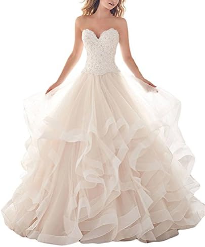 Beautyfudre Women's Sweetheart Wedding Dresses for Bride 2018 Ball Gown