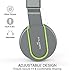 AILIHEN I35 Kid Headphones with Microphone Volume Limited 93dB Children Girls Boys Teen Lightweight Foldable Wired Headset for School Online Course Chromebook Cellphones Tablets (Grey/Green)