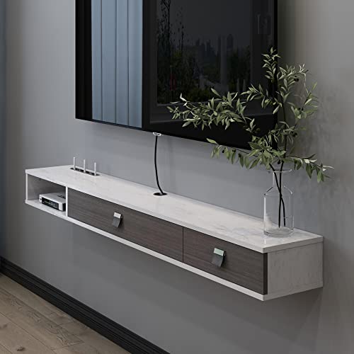 Pmnianhua Floating TV Shelf,Wall Mounted Floating TV Stand Unit Media