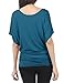 TWINTH Womens Ribbed Boat Neck Dolman Sleeve Knit Top