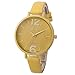SMTSMT Women's Leather Analog Quartz Wrist Watch-Yellow