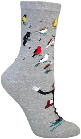 Wheel House Designs Adult Songbird Concert Crew Style Socks 10-13 Gray