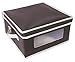 Juvale Foldable Fabric Storage Bins - Organization Storage Cube Boxes with Clear Windows & Lids - for Household Items, Clothing, Office Supplies, More - Brown/Beige