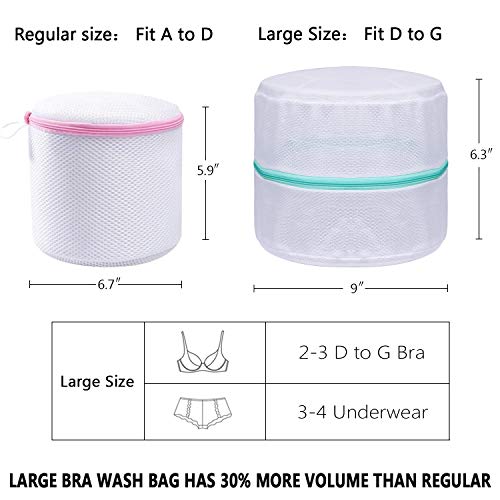 Plusmart Bra Laundry Bag, Mesh Laundry Bag for Delicates, Bra Washing Bag for D to G Cup,3 Pack