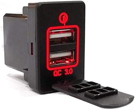 Amazon スタートサイド トヨタ車 対応凡用 Qc急速充電 充電ポート Usbポート ダッシュボード 充電器 アダプター 赤レッド インテリアパネル 車 バイク