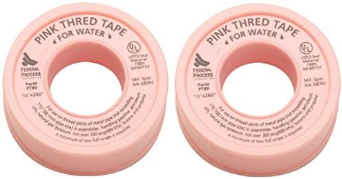 Gasoila PT80-24 Pink PTFE High Density Thred Tape Roll, -450 to 550 Degree F Performance Temperature, 3.7 mil Thick, 260" Length, 1/2" Width, Thread tape for Water H2O (ะขwo ะ ack)