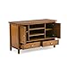 SIMPLIHOME Bedford SOLID WOOD Universal TV Media Stand, 53.9 inch Wide, Living Room Entertainment Center, Storage Cabinet with Glass Doors, for Flat Screen TVs up to 60 inches in Dark Tobacco Brown