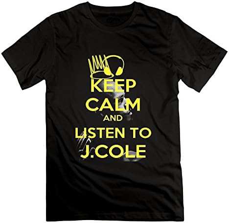 HuaYuansvip Keep Calm And Listen To J Men's T-Shirt Medium Black Mens
